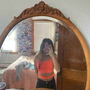 pink cut out tank top